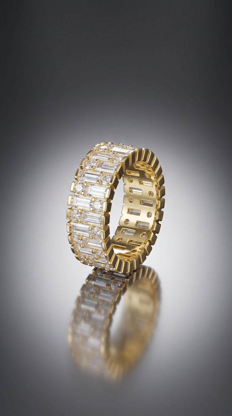 Gold baguette band